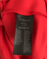 L.K.Bennett Dr Nicole Stretch Viscose 3/4 Sleeve Bodycon Dress Poppy Red UK Size 10-14 - Ava & Iva