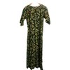 Vintage Julienne Tweddle for Tiarco London 100% Cotton Half Sleeve Maxi Dress Green Floral Print M UK Size 12 - Ava & Iva