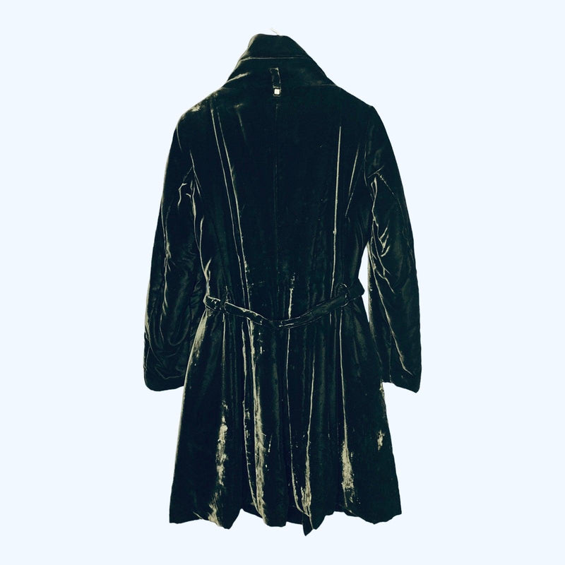 Alleggri Velvet Black Long Sleeved Coat UK Size 8 - Ava & Iva