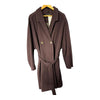 Jaeger Wool & Cashmere Blend Dark Brown Long Sleeved Coat UK Size XL - Ava & Iva