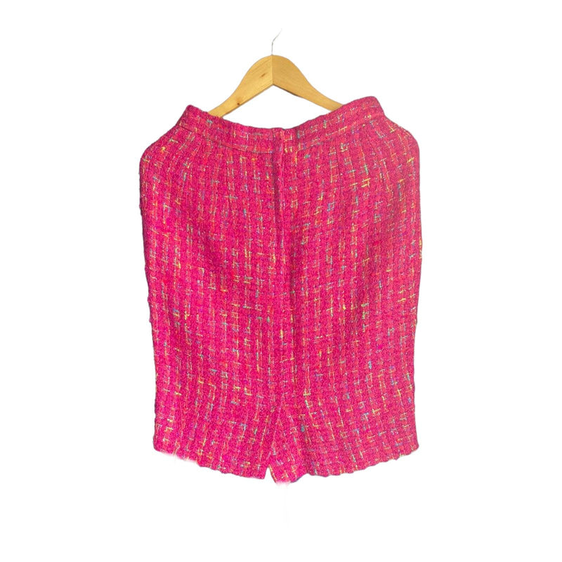 Chris Clyne Wool Cerise Pink Multi-Coloured Skirt Suit UK Size 12 - Ava & Iva