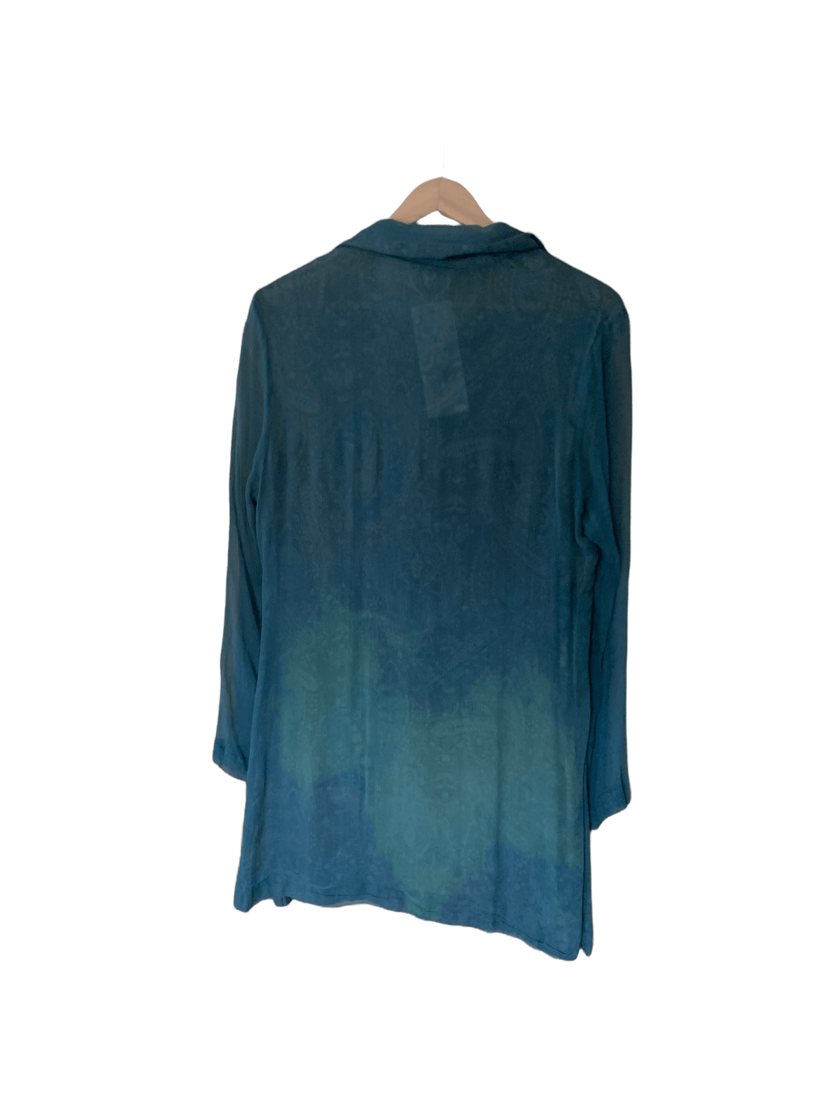 Meeras Nilofer Shahid Vintage Silk Top Green UK Size Medium - Ava & Iva