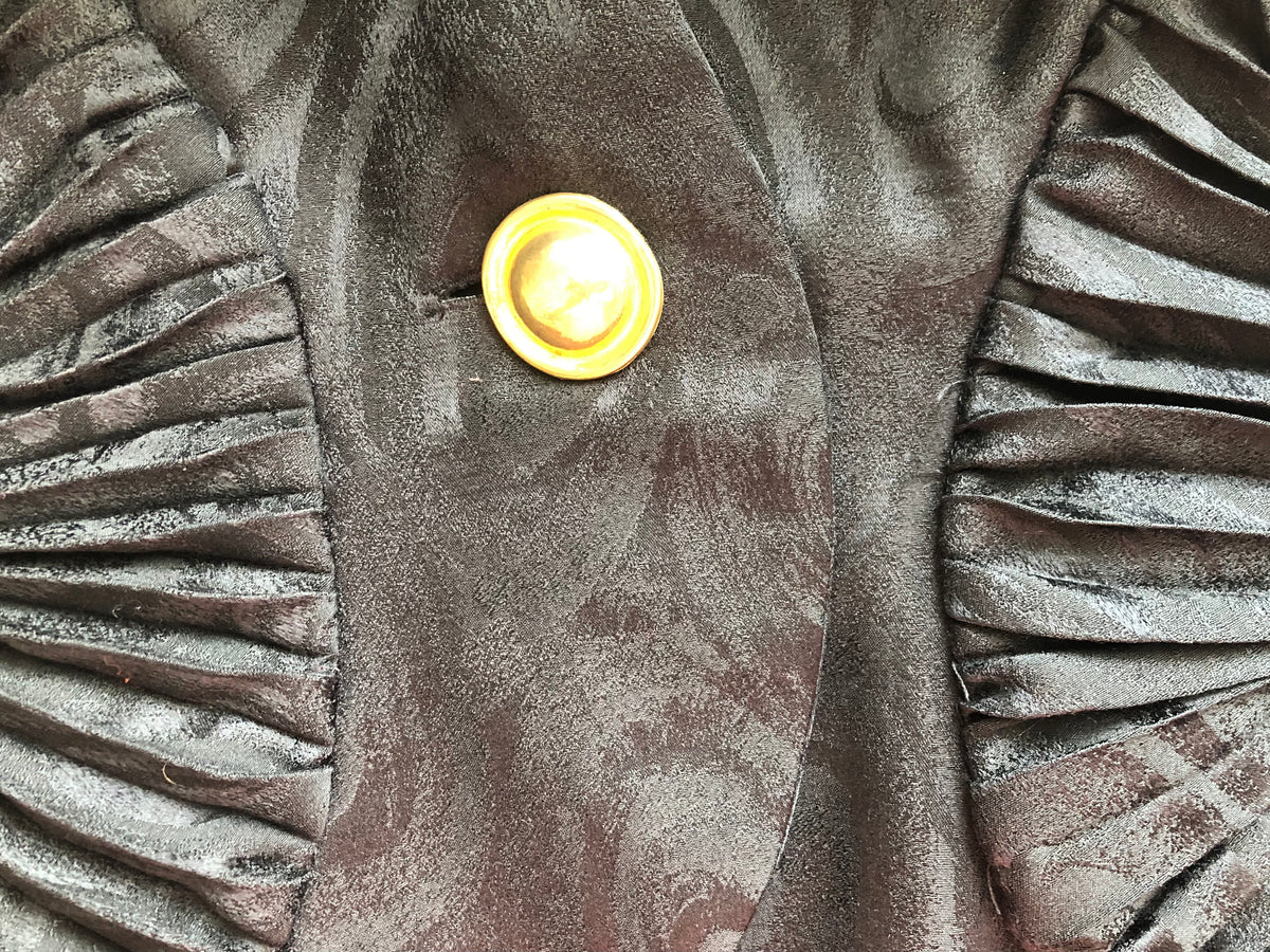 Raul Blanco New York Vintage Silk Wool 80s Evening Jacket Black Swirl Pattern UK12 - Ava & Iva