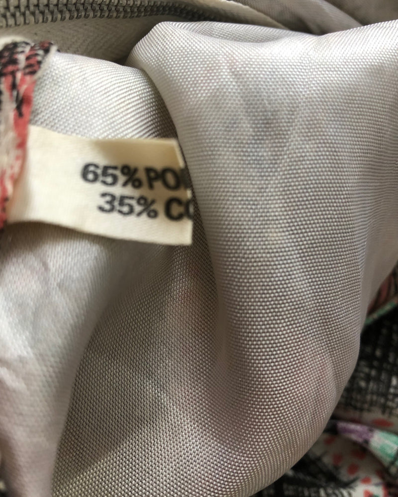 Unbranded Vintage Short Flutter Sleeve Maxi Dress Pink Multi Block Print UK Size 8-10 - Ava & Iva