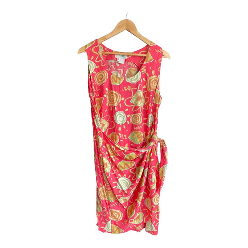 Balloon Paris Coral patterned Sleeveless Dress UK Size 14 - Ava & Iva