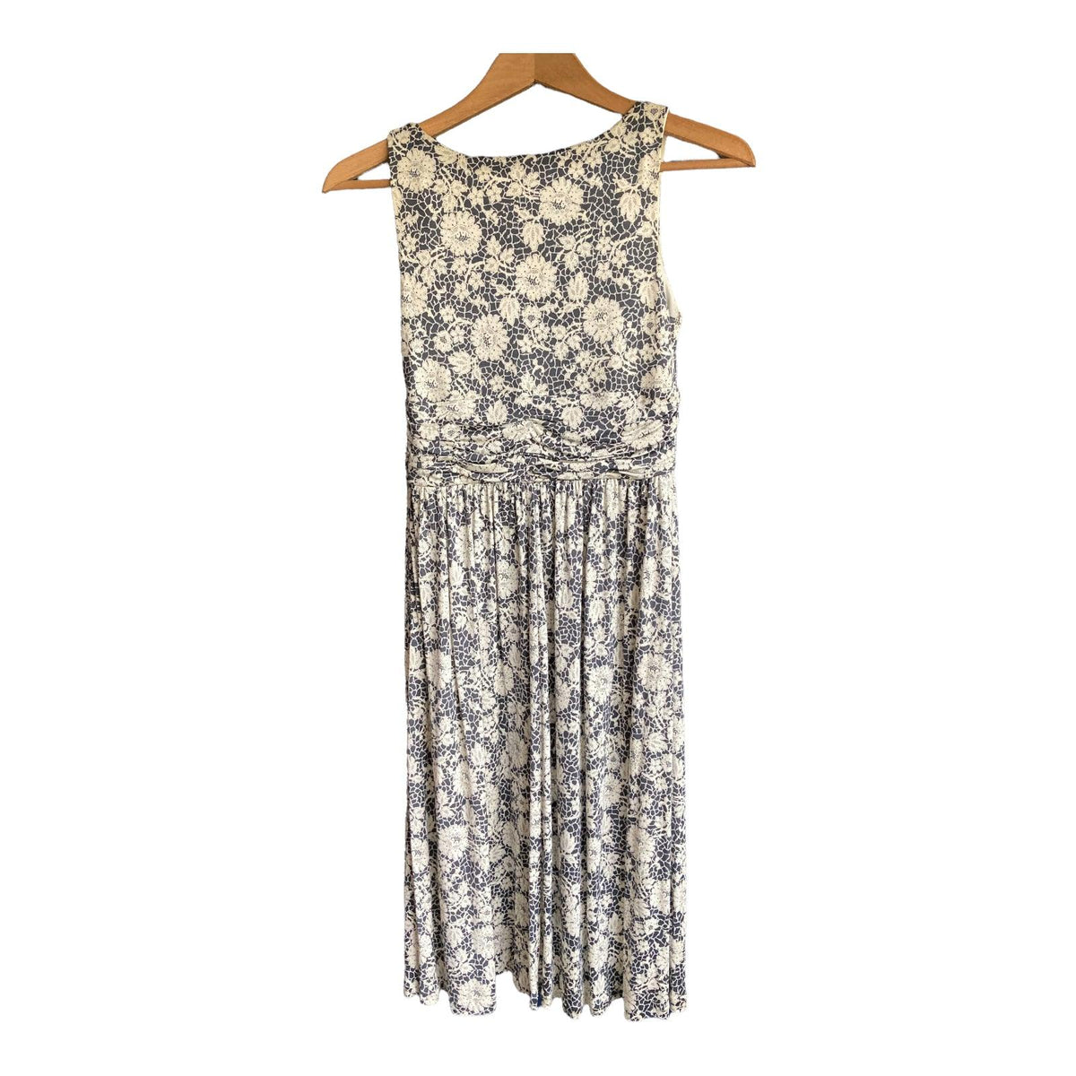 L K Bennett Silk Charcoal Floral Sleeveless Dress UK Size 6 - Ava & Iva