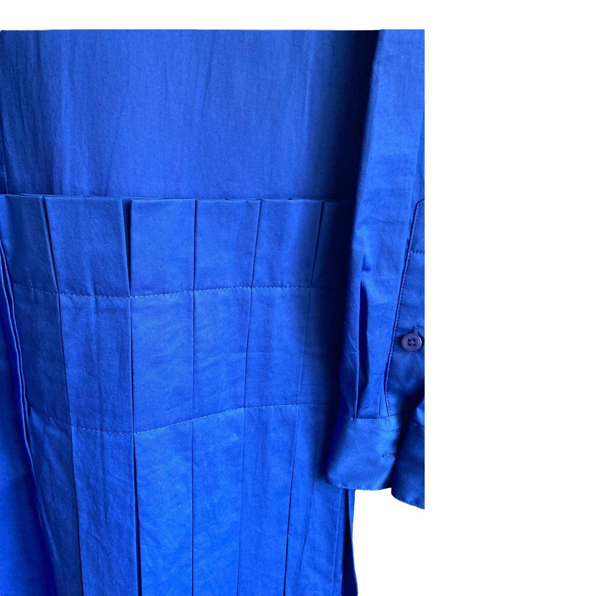 DKNY Cotton Royal Blue Long Sleeved Dress UK Size Medium. - Ava & Iva