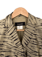 Laurel 100% Silk Gold and Black Single Breasted Jacket Size UK 8/10 - Ava & Iva
