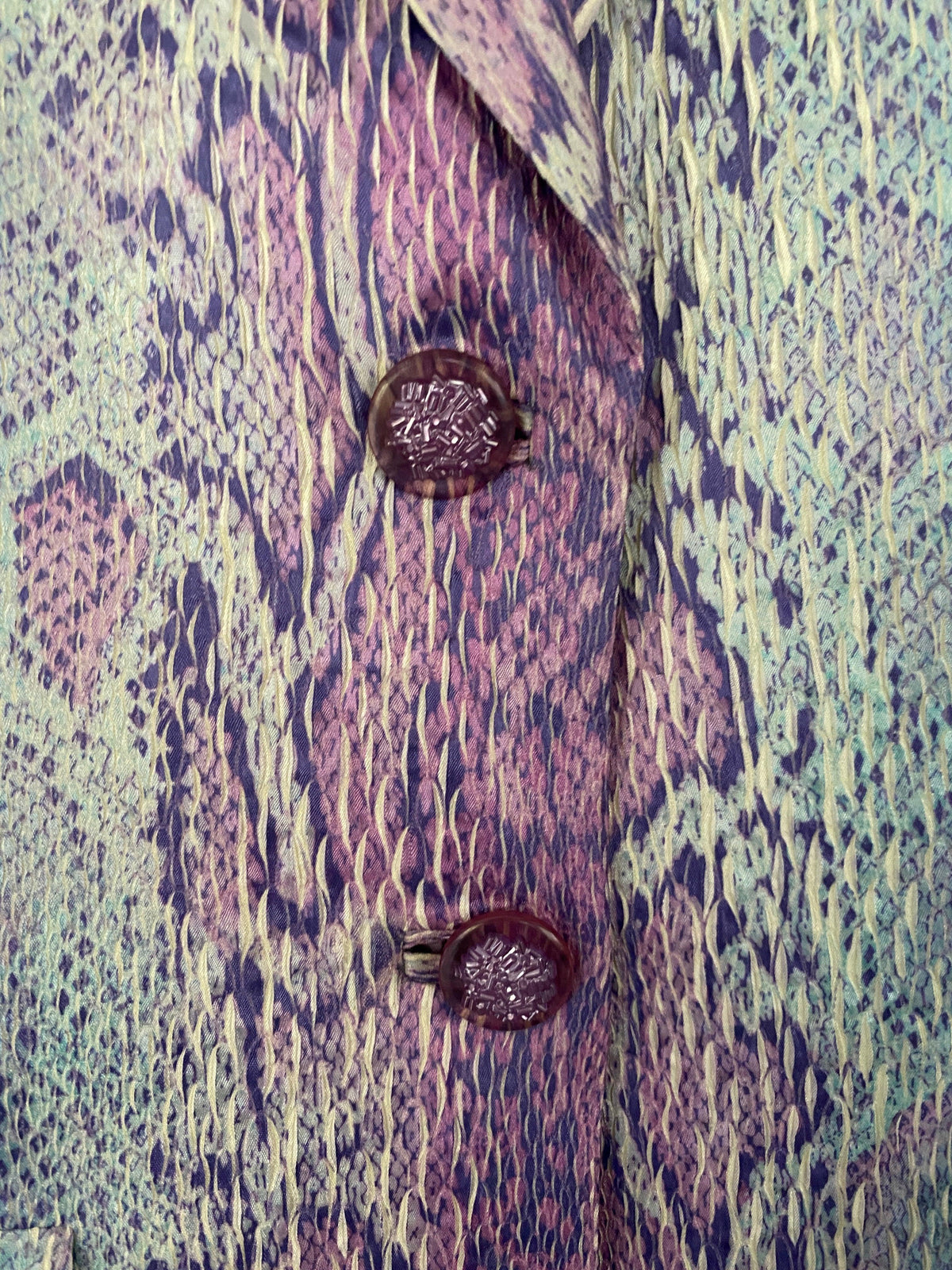 Ecaille Paris Pink and Green Snakeskin Pattern Jacket Size 40 UK Size 10 - Ava & Iva