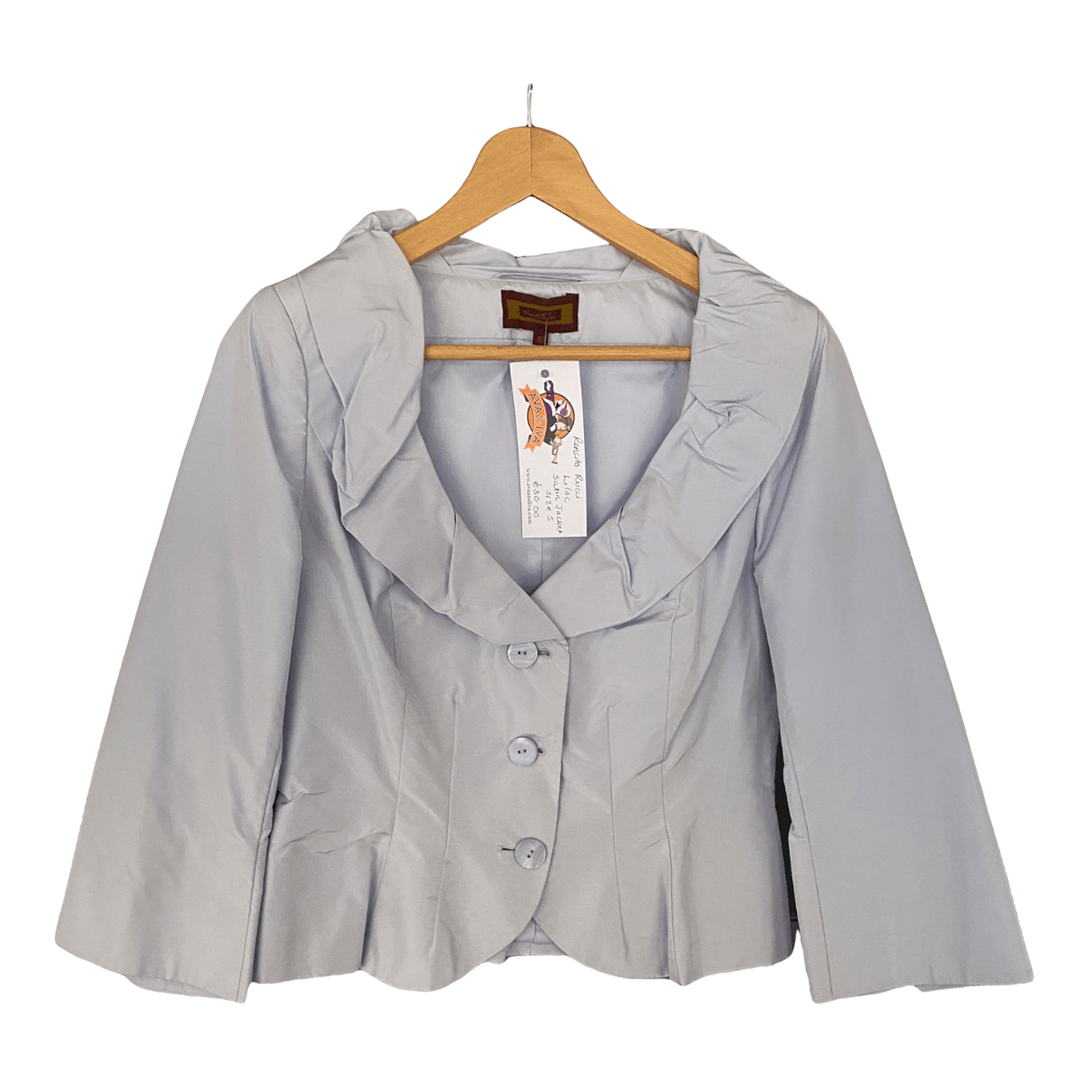 Renato Nucci Satin Jacket Pale Lilac Size 40 (UK 12) - Ava & Iva
