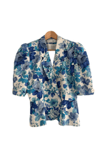 Puccini Double Breasted 100% Cotton Jacket Blue Floral UK Size 12 - Ava & Iva