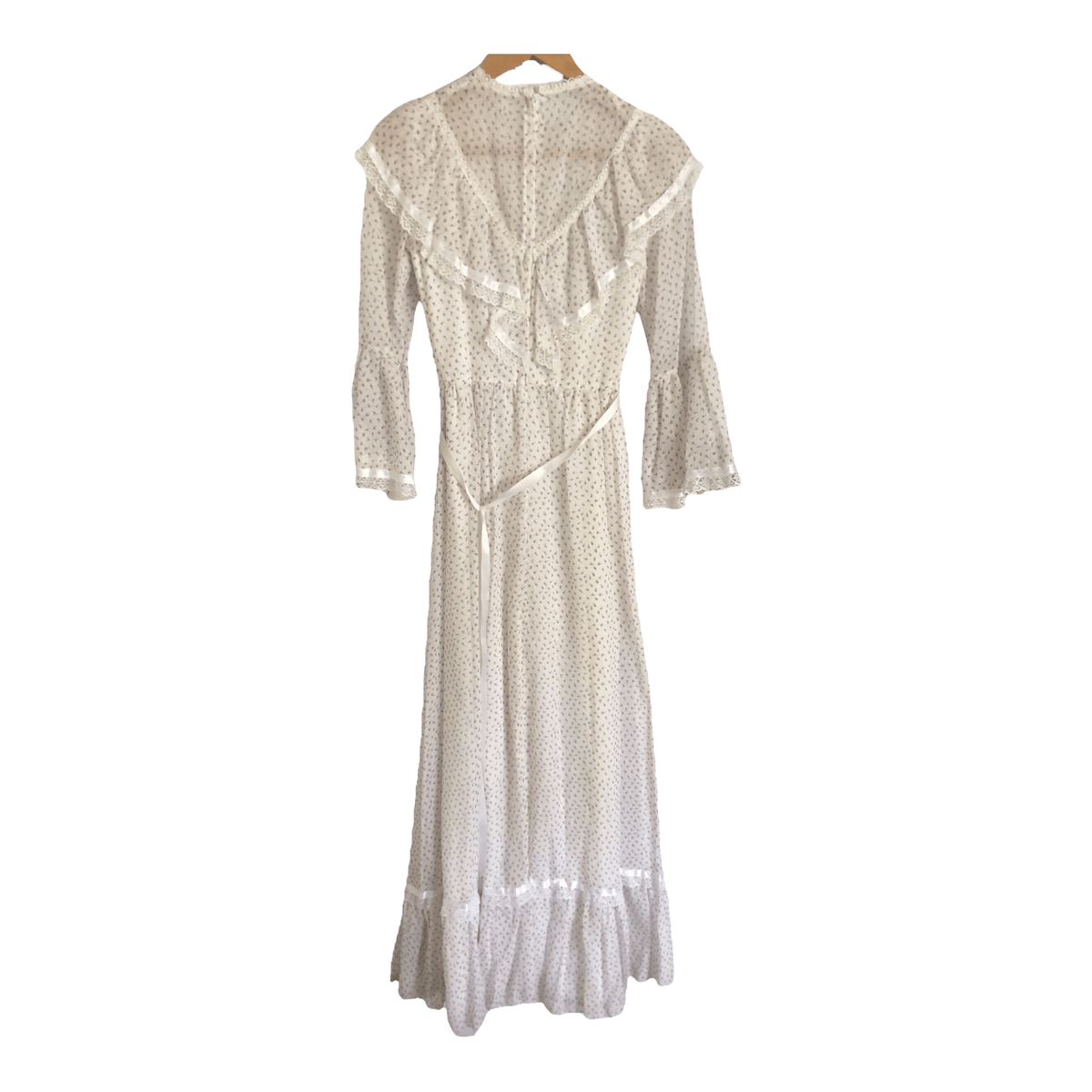 Ceremonia by Nicholas Vintage 3/4 Sleeve Maxi Dress White Multi Floral Print UK Size 6-8 - Ava & Iva