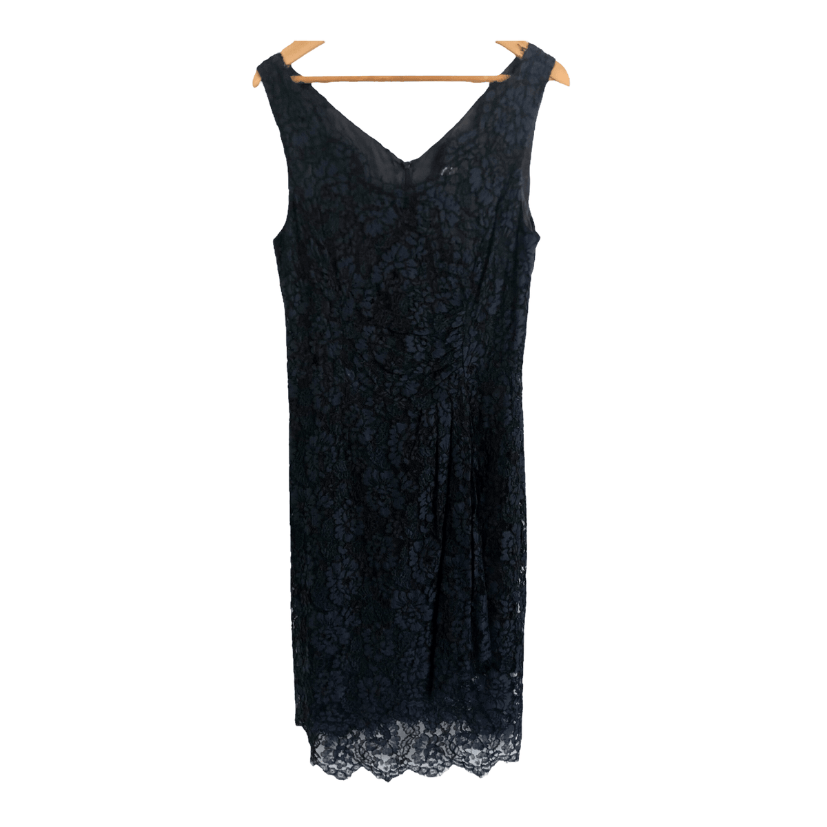 Paddy Cambell Lace Sleeveless Evening Cocktail Dress w/Bolero Jacket Outfit Navy Blue Floral Print UK Size 16 - Ava & Iva