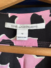 Diane Von Furstenberg Silk Pink and Black Floral Sleeveless Dress UK Size 10 - Ava & Iva