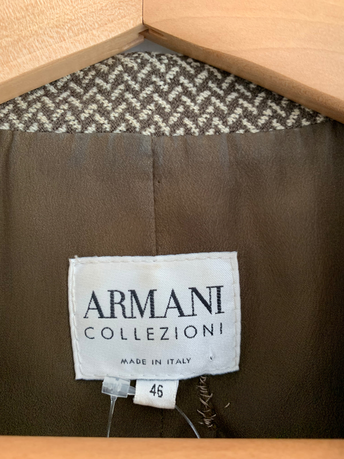 Armani Wool Single Breasted Jacket Brown UK Size M - Ava & Iva