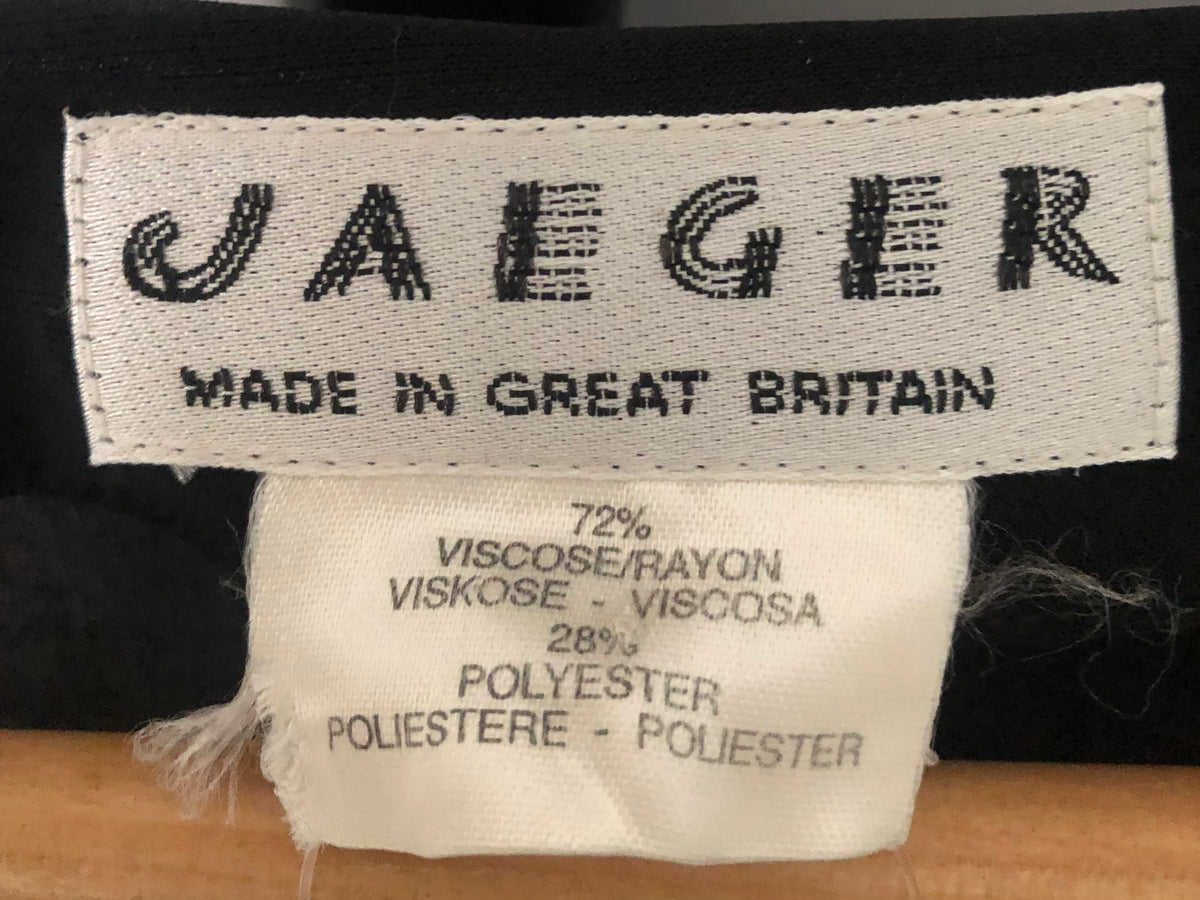 Jaeger Vintage Viscose Long Sleeve Evening Wrap Maxi Dress Black UK Size 12-14 - Ava & Iva