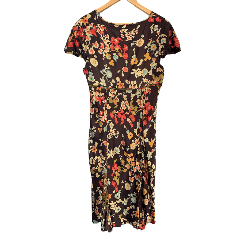 Fenn Wright & Manson 100% Silk Dress Multicolour Floral Pattern UK Size 14 - Ava & Iva