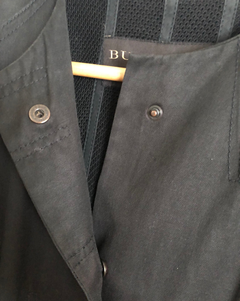 Burberry Vintage Cotton Linen Blend Day Evening Jacket Black UK Size 10-12 - Ava & Iva