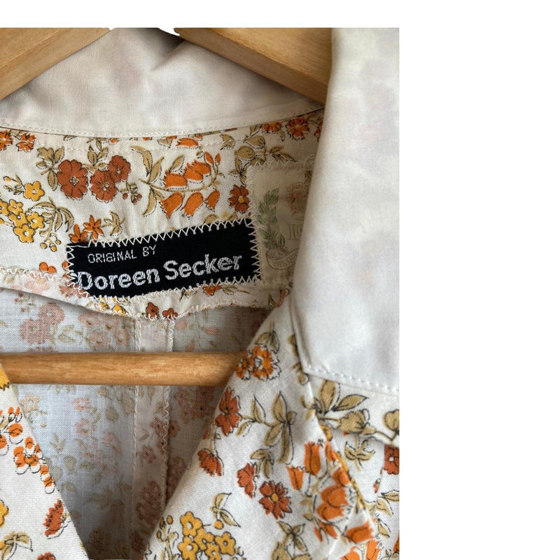 Doreen Seckler Cotton Cream Ditsy Floral patterned Short Sleeved Dress UK Size 14 - Ava & Iva