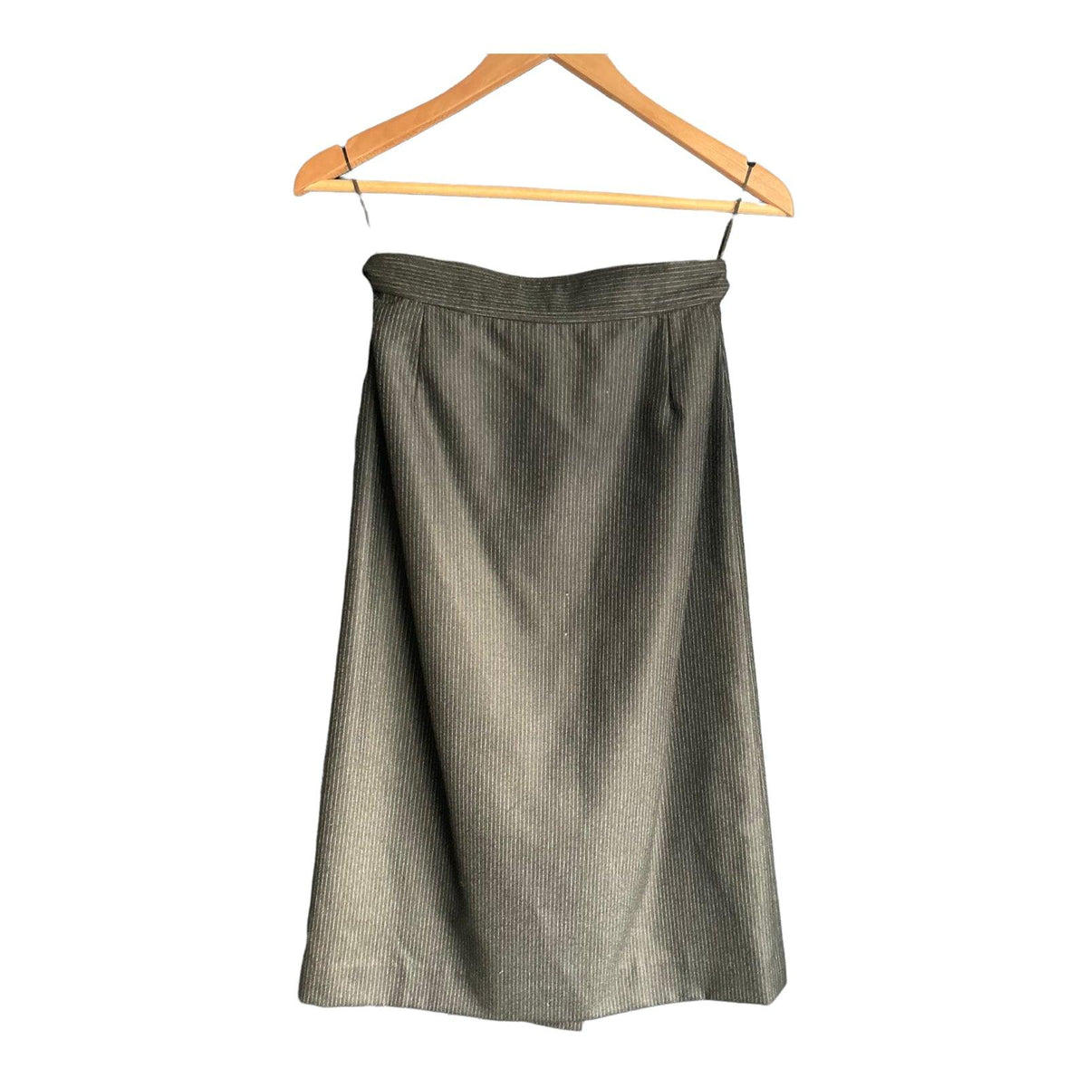 World Couture Wool Grey Pinstripe Skirt Suit Jacket UK Size 12 Skirt UK Size 8 - Ava & Iva