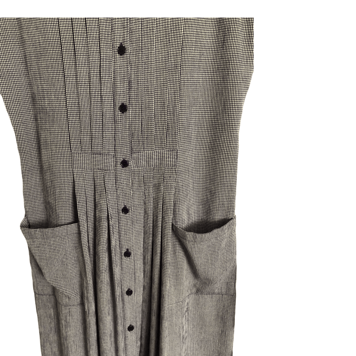 Together Vintage Viscose Sleeveless Maxi Dress Navy Blue White Gingham UK Size 12L - Ava & Iva