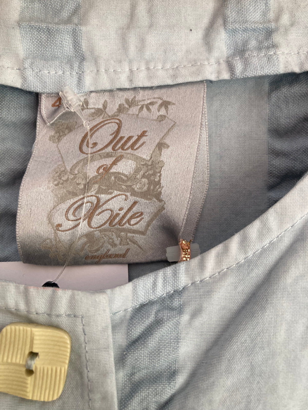 Out Of The Nile Cotton Pale Blue Long Sleeved Coat Dress UK Size 18 - Ava & Iva