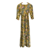 Sherman of London Vintage Cotton Half Sleeve Maxi Dress Blue Green Multi Floral Print UK Size 10 - Ava & Iva