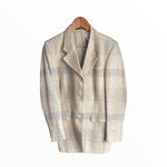 Daks Signature Cream Checked Long Sleeved Jacket UK Size 14 - Ava & Iva