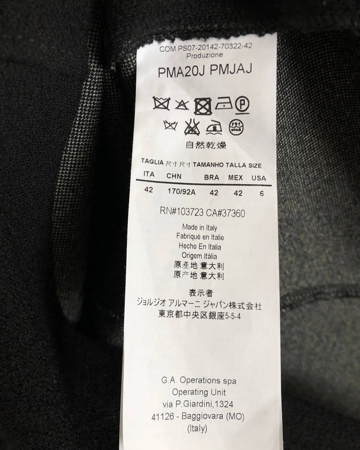 Armani Collezioni Stretch Wool Crepe Short Sleeve T-Shirt Dress Black UK Size 10 - Ava & Iva