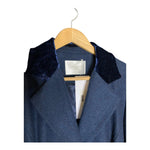 Lungta de Fancy Wool Blend Navy Long Sleeved Coat UK Size 10 - Ava & Iva