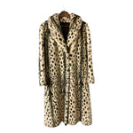 Tissavel Faux Fur Leopard Print Long Sleeved Coat UK Size 18 - Ava & Iva