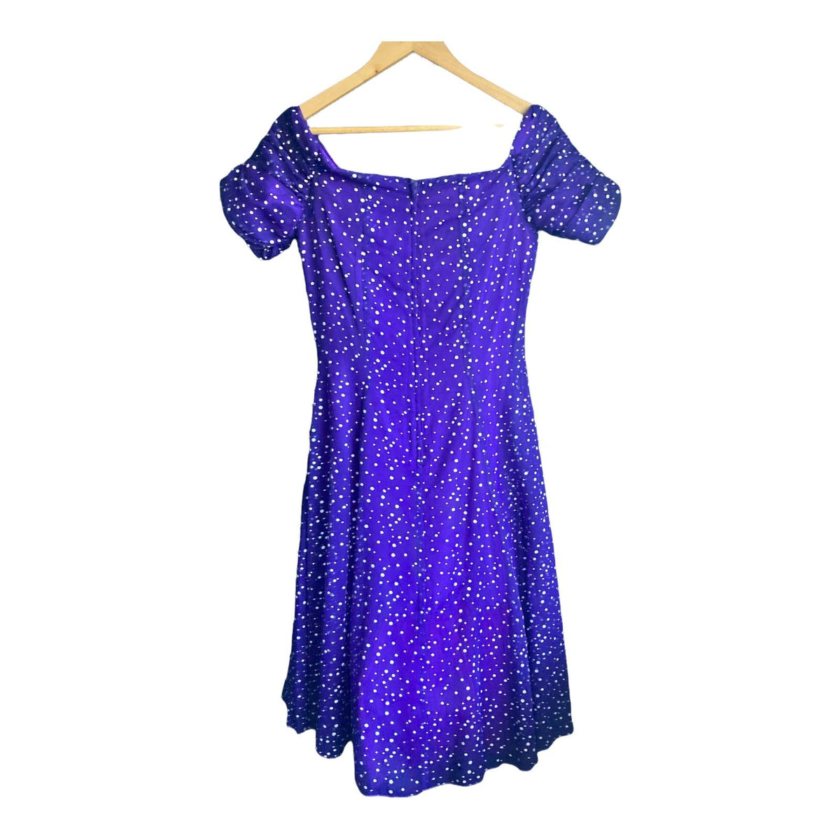 Berkertex Purple Spotted Occasion Short Sleeved Dress UK Size 12 - Ava & Iva