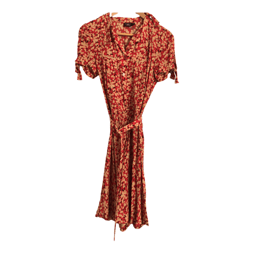 Ralph Lauren Short Sleeved Belted Tea Dress Red / Multi Floral Print UK Size 6 - Ava & Iva