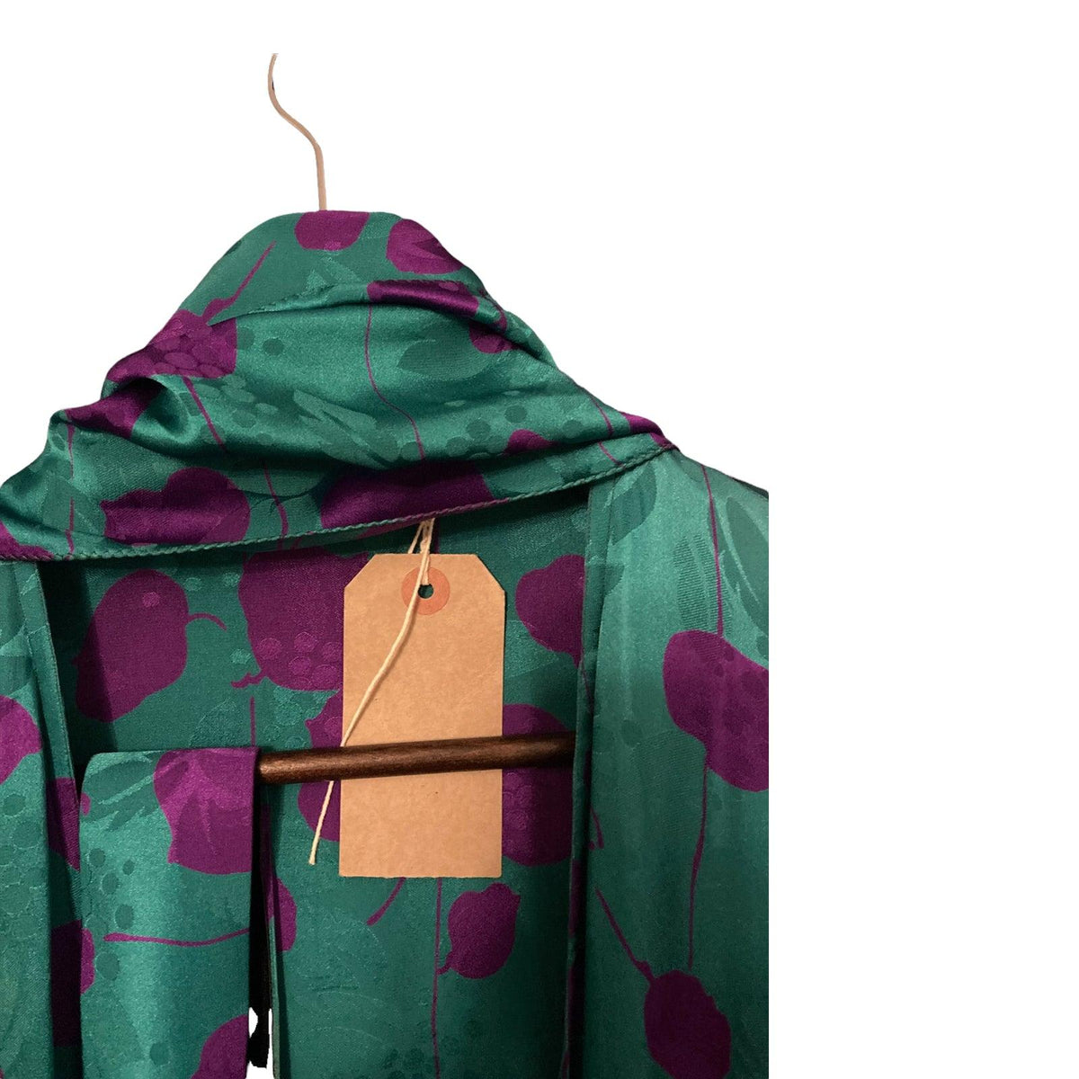 La Gatta Green and Purple Patterned 3/4 Sleeved Dress UK Size 12/14 - Ava & Iva