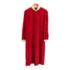 Vintage Jack Mulqueen New York Vintage 100% Silk Long Sleeve Midi Dress Red Cream UK Size 10 - Ava & Iva