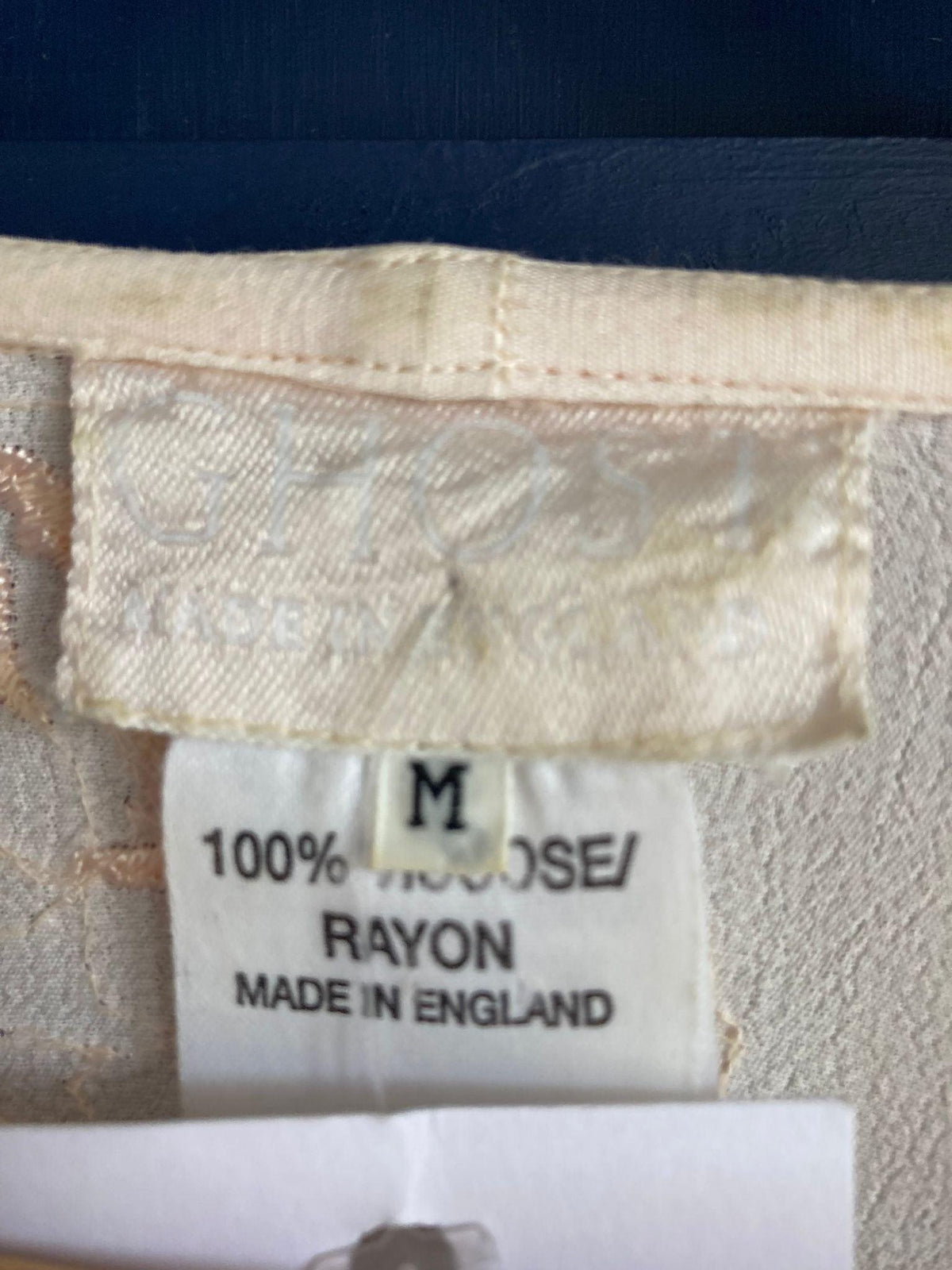 Ghost Peach Long Sleeved Beach Cover Up Style Dress UK Size Medium - Ava & Iva