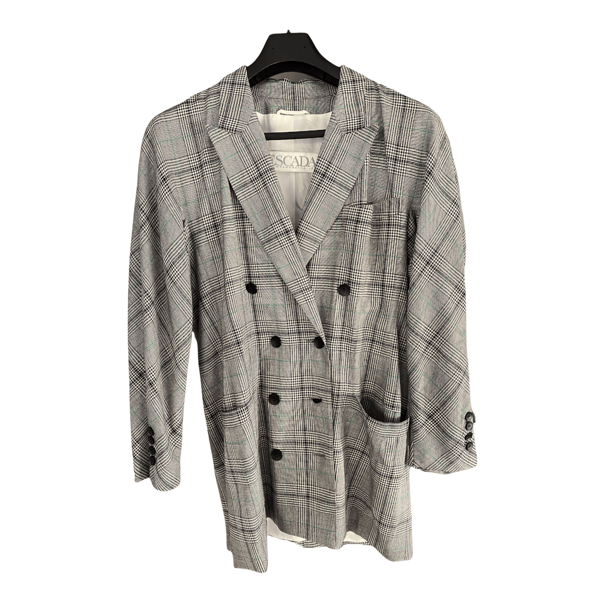 Escape Grey Prince of Wales Check Double Breasted Grey Jacket UK12 - Ava & Iva