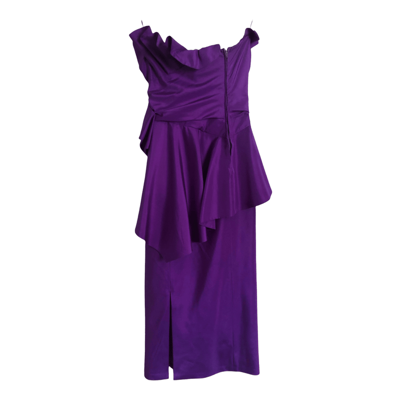 Frank Usher Vintage Strapless Sleeveless Cocktail Maxi Dress Purple S UK Size 6-8 - Ava & Iva
