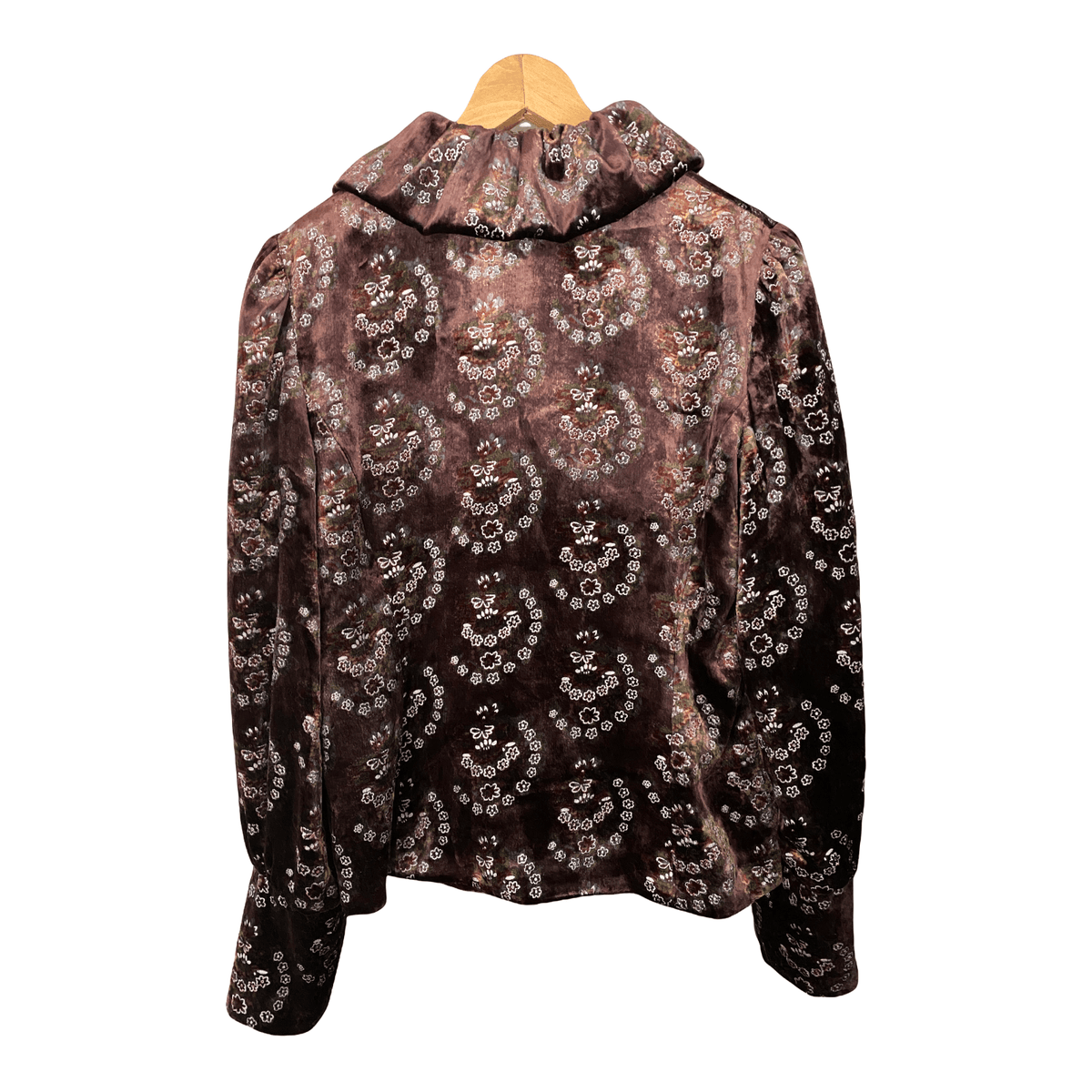 James Lakeland Floral Pattern Velvet Jacket Bronze UK Size 14 - Ava & Iva