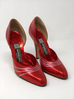 Givenchy Chaussures Paris Vintage Metallic Red Leather Shoes Size 6M (UK4) - Ava & Iva