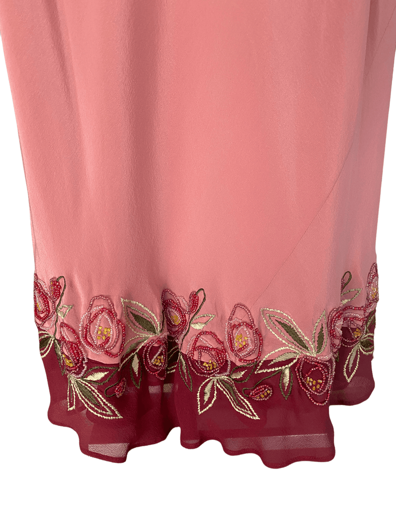 Maria Grachvogel 100% Silk Sleeveless Beaded Dress Prink UK Size 8 BNWT - Ava & Iva