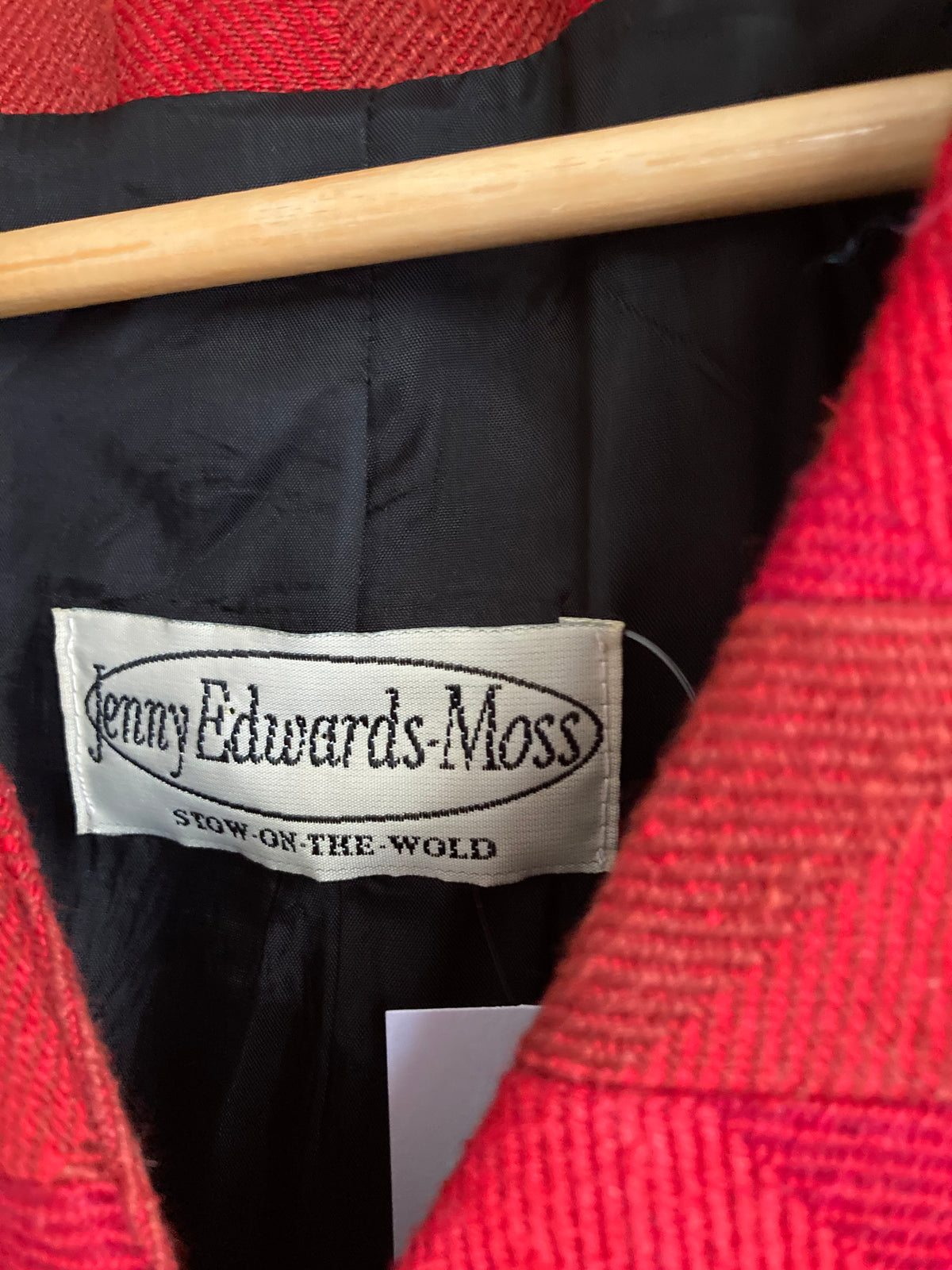 Jenny Edwards-Moss Red Skirt Suit With Long Sleeved Jacket UK Size 14 - Ava & Iva