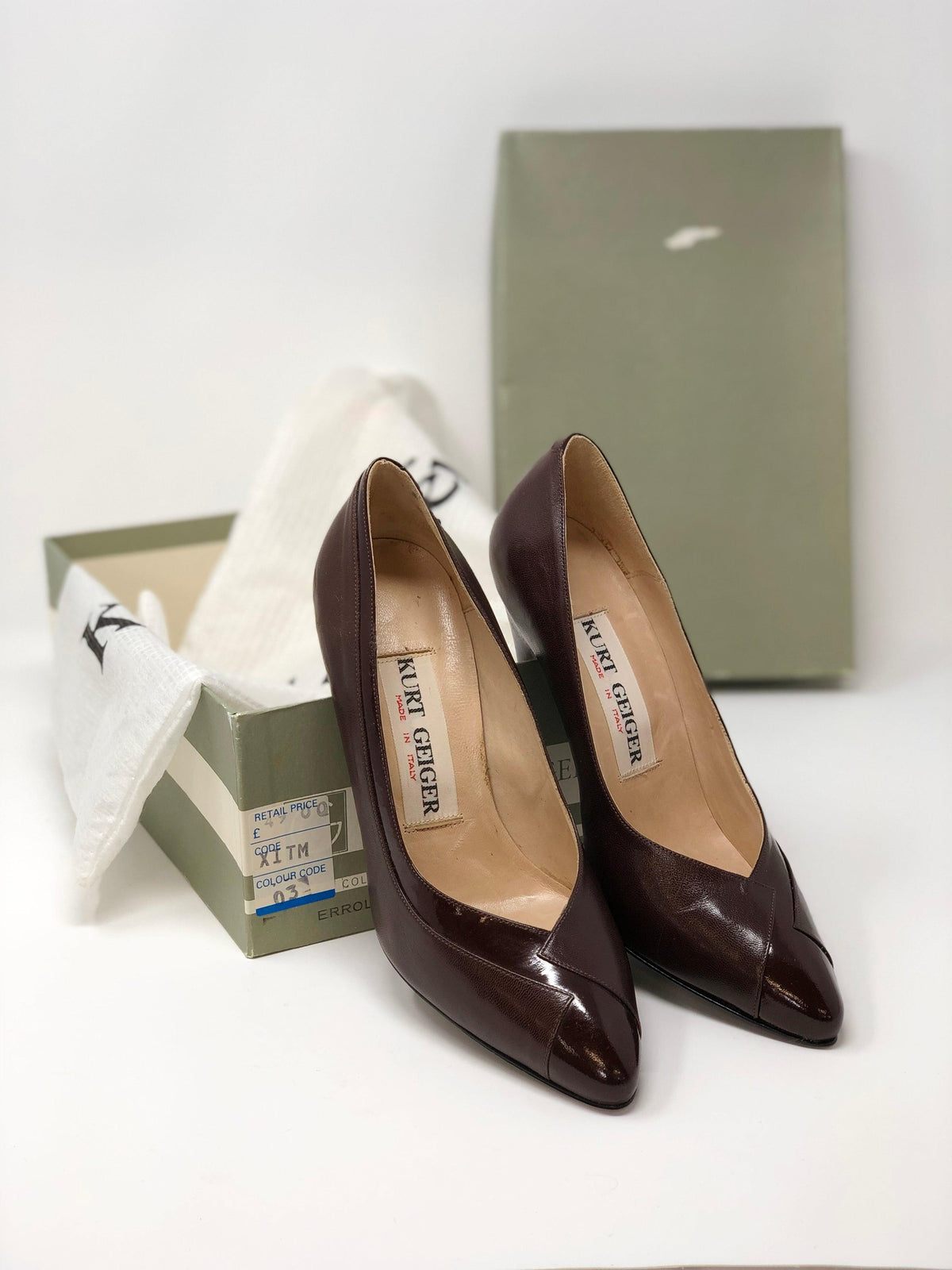 Kurt Geiger Court Shoes Leather Brown UK 3.5 - Ava & Iva