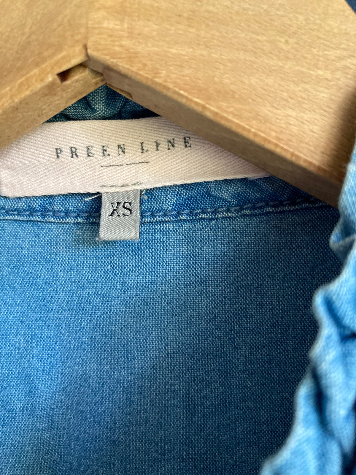 Preen Line Cotton Denim Sleeveless Dress UK Size Extra Small - Ava & Iva