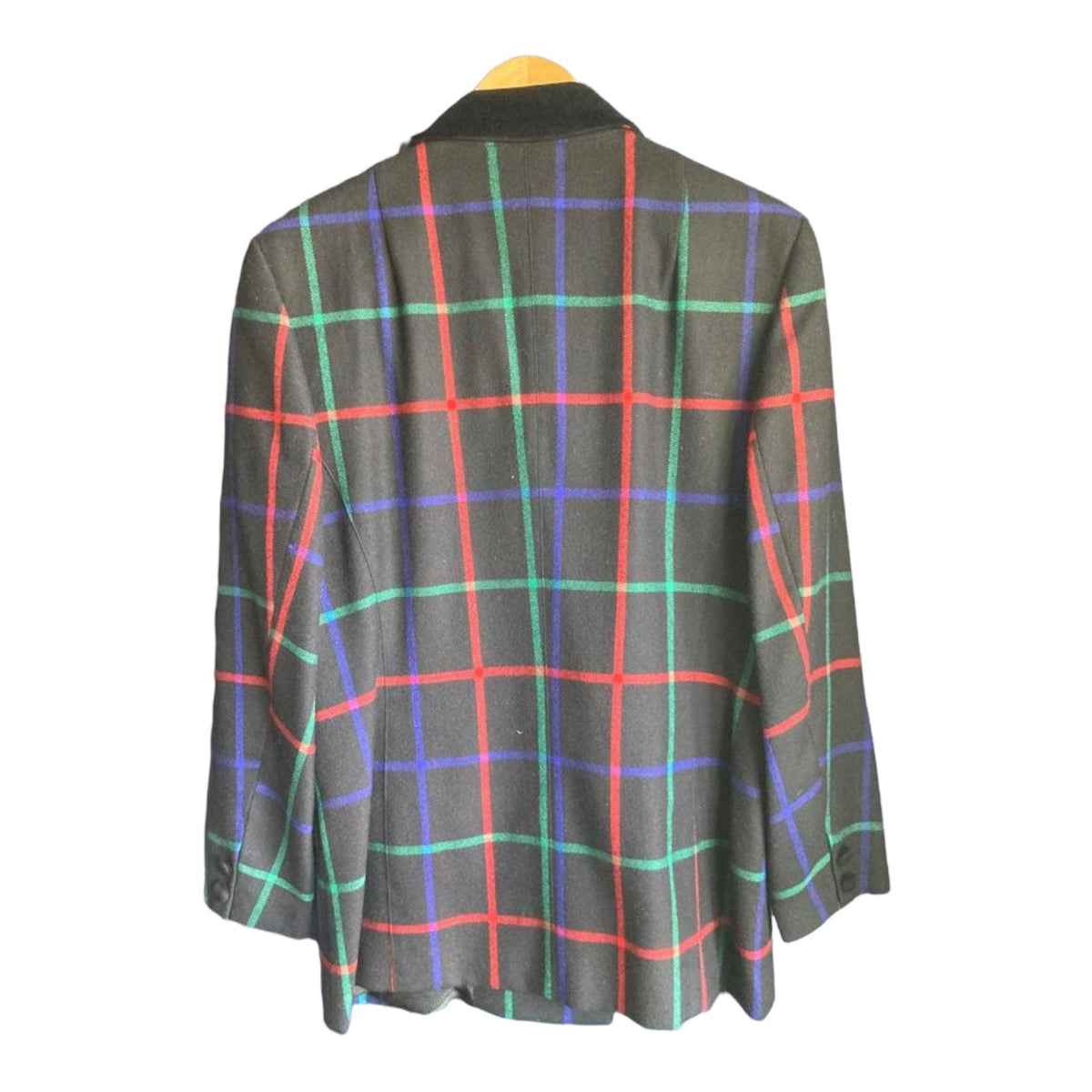 Ara Woollen Black Muti-Coloured Checked Skirt Suit Jacket UK Size 14 Skirt UK Size 12 - Ava & Iva