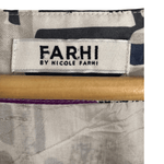 Farhi by Nicole Farhi 100% Silk Short Sleeve Shift Dress Blue Grey / Multicoloured Block Print Size UK12 - Ava & Iva