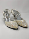 Imperial Sequinned and Beaded Ankle Strap Heel Size 7 (UK 3.5/4) - Ava & Iva