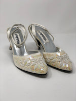 Imperial Sequinned and Beaded Ankle Strap Heel Size 7 (UK 3.5/4) - Ava & Iva