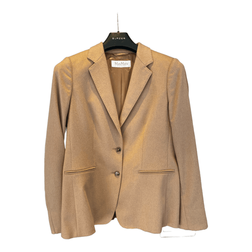 Max Mara Camelhair Single Breasted Jacket Size 14 - Ava & Iva