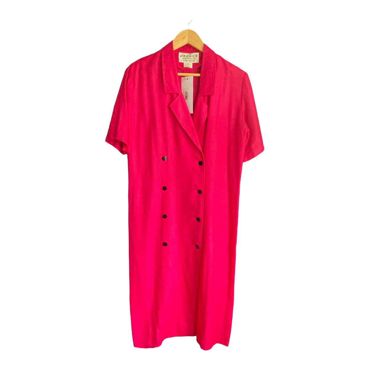 Jaeger Cerise Pink Short Sleeved Dress UK Size 10 - Ava & Iva